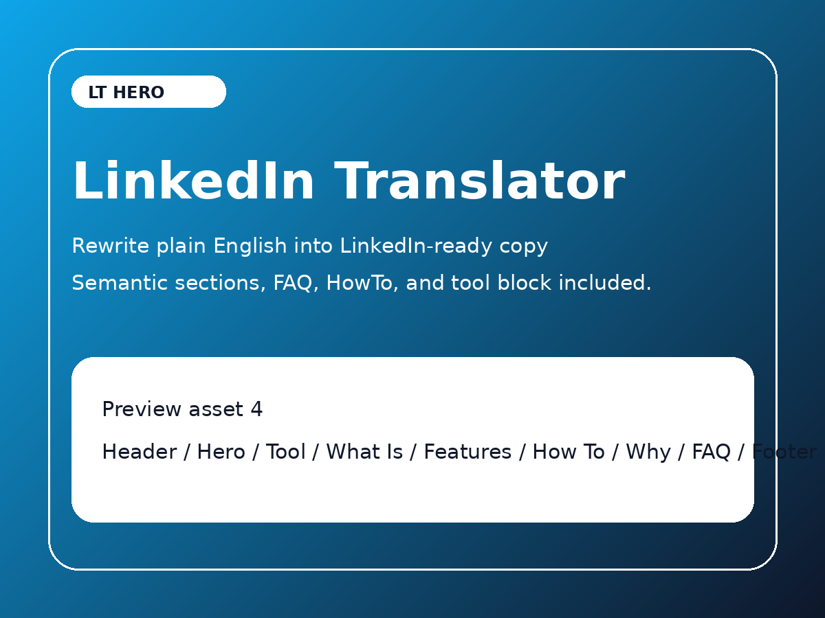 LinkedIn Tone Rewriter hero card showing tone options and polished output.
